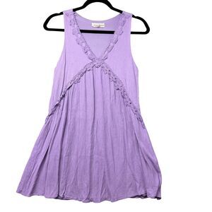 Altard State Dress Womens Small Purple Midi Flowy V-Neck Sleeveless Boho Cottage